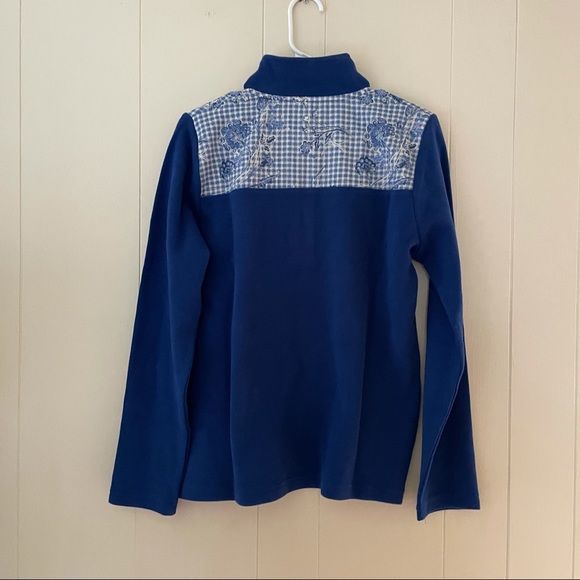 ORVIS blue gingham sweater - Picture 4 of 6